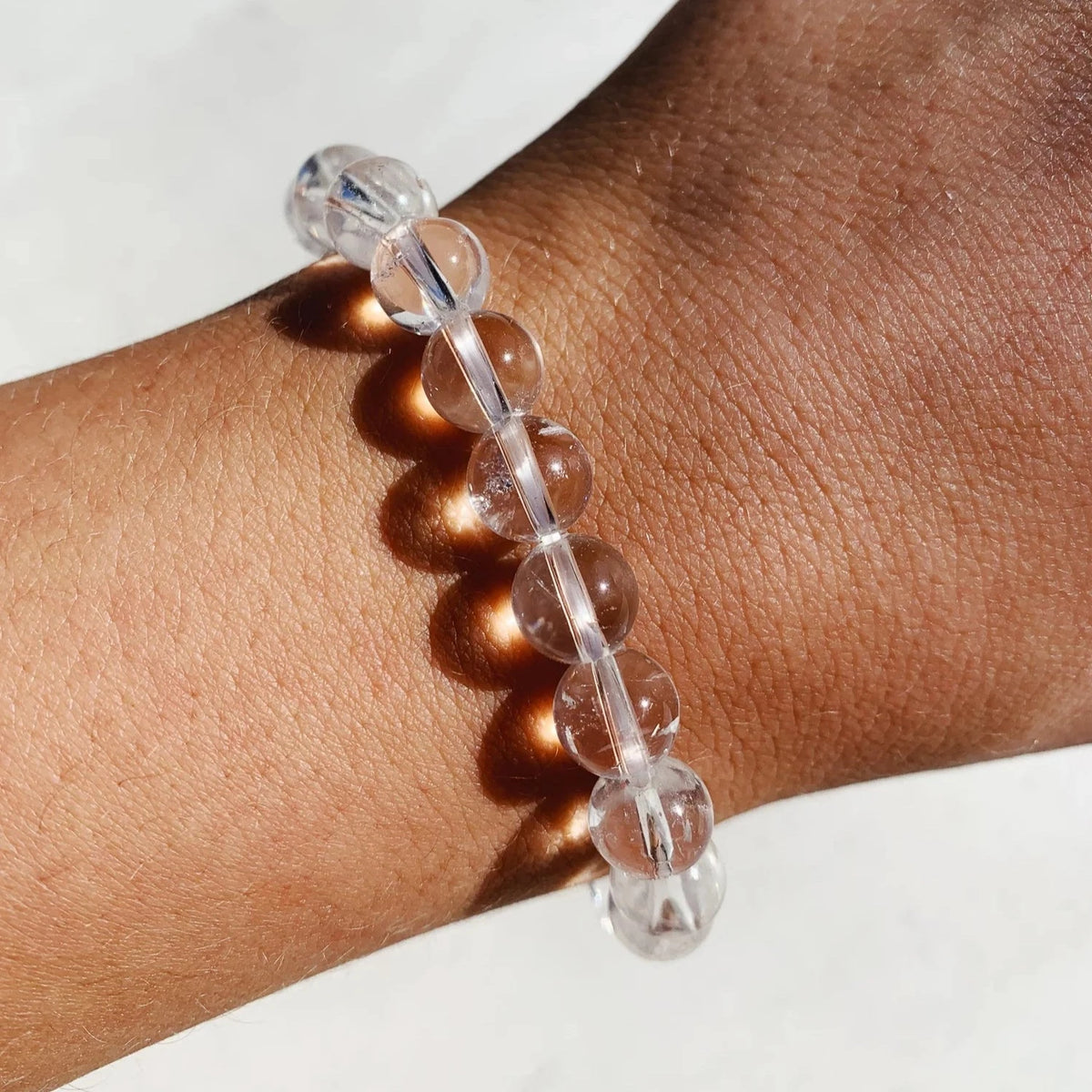 bracelet perle cristal de roche pierre